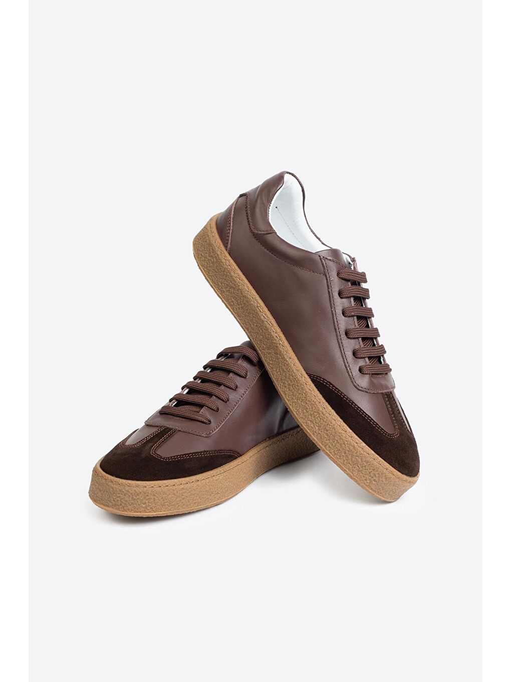 Kahverengi Erkek Hakiki Deri Günlük Sneaker – Casual Ayakkabı-4