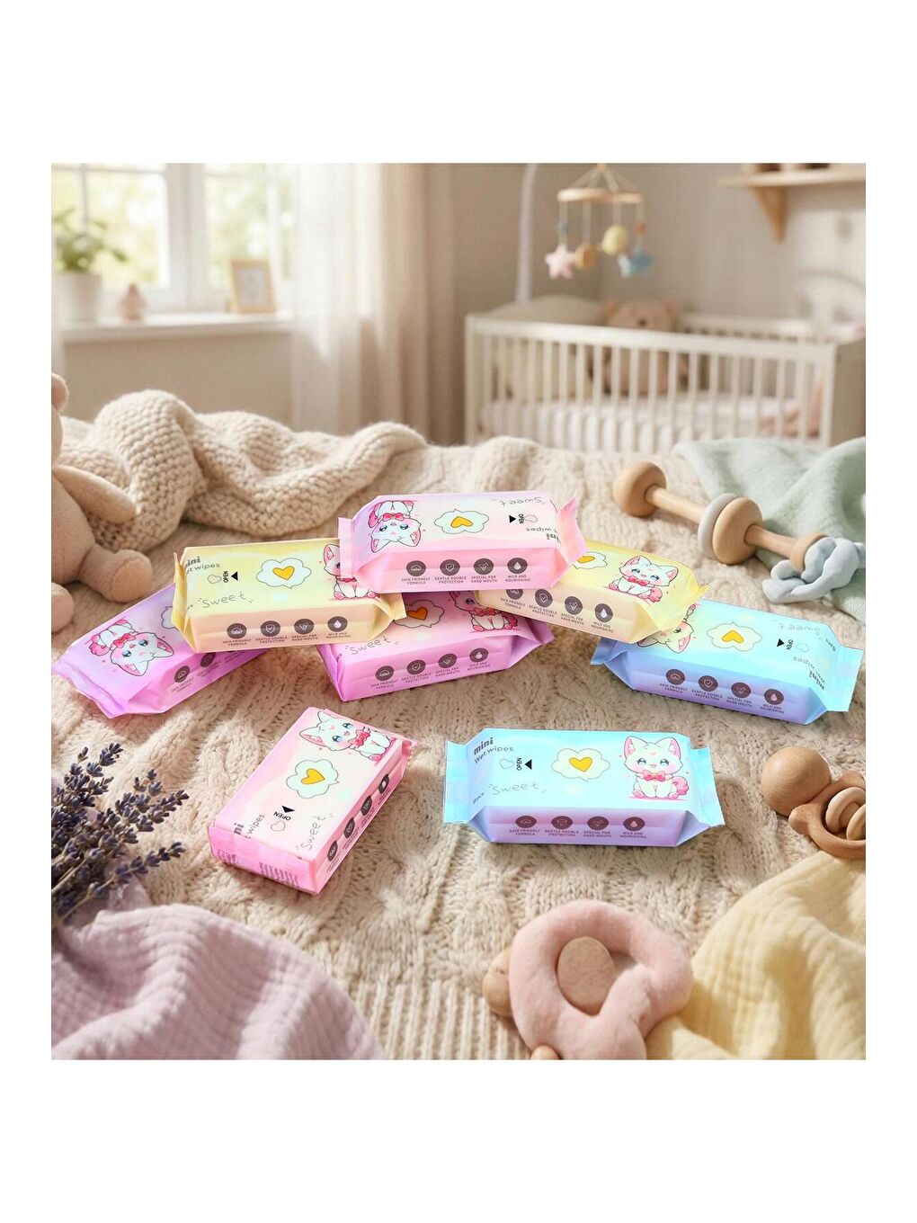 Figürlü Kompakt Mini Islak Mendil Paketi - 16'lı-1