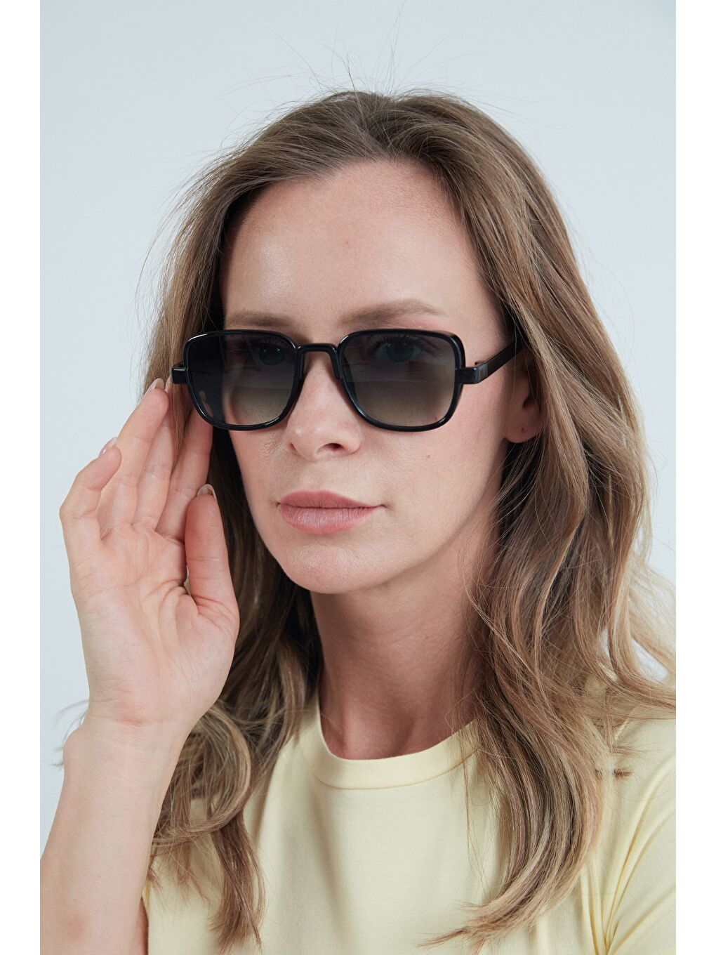 Yeşil Kare Kemik Çerçeveli Güneş Gözlüğü-1