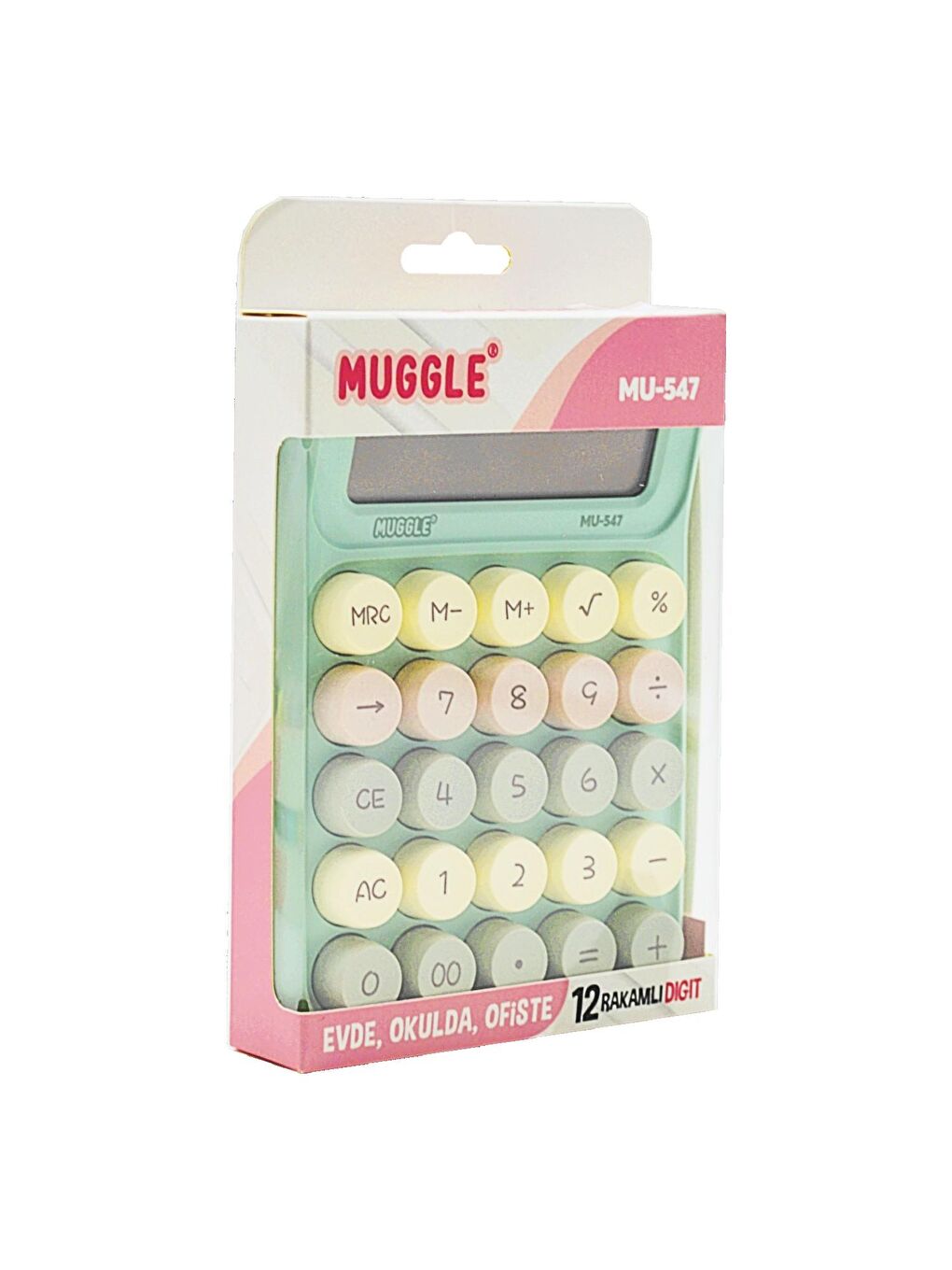 Muggle MU-547 Masaüstü 12 Haneli Pilli Hesap Makinesi Yeşil - 1