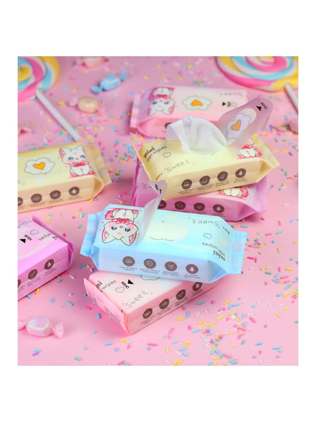 Figürlü Kompakt Mini Islak Mendil Paketi - 16'lı-2