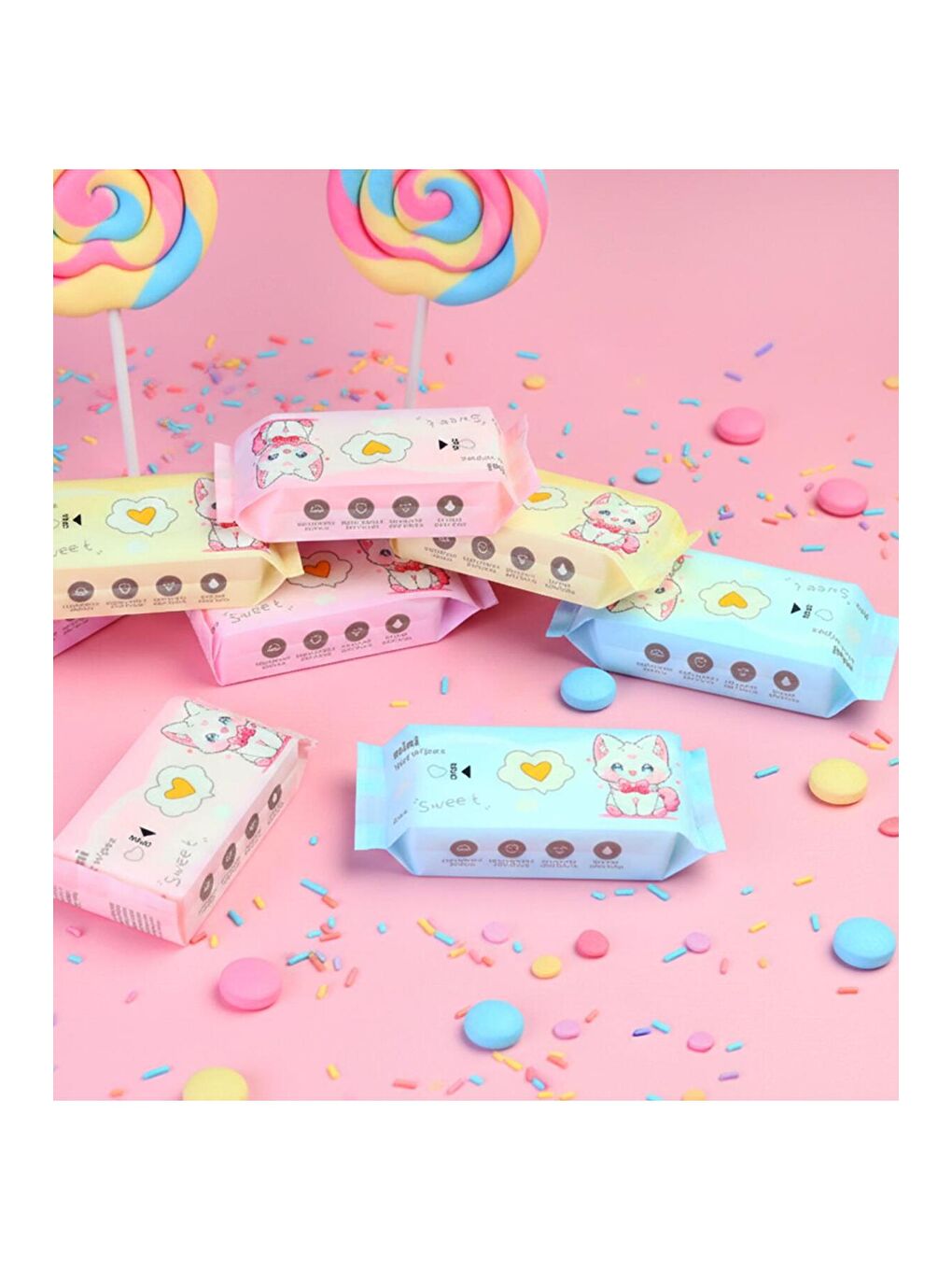 Figürlü Kompakt Mini Islak Mendil Paketi - 16'lı-3