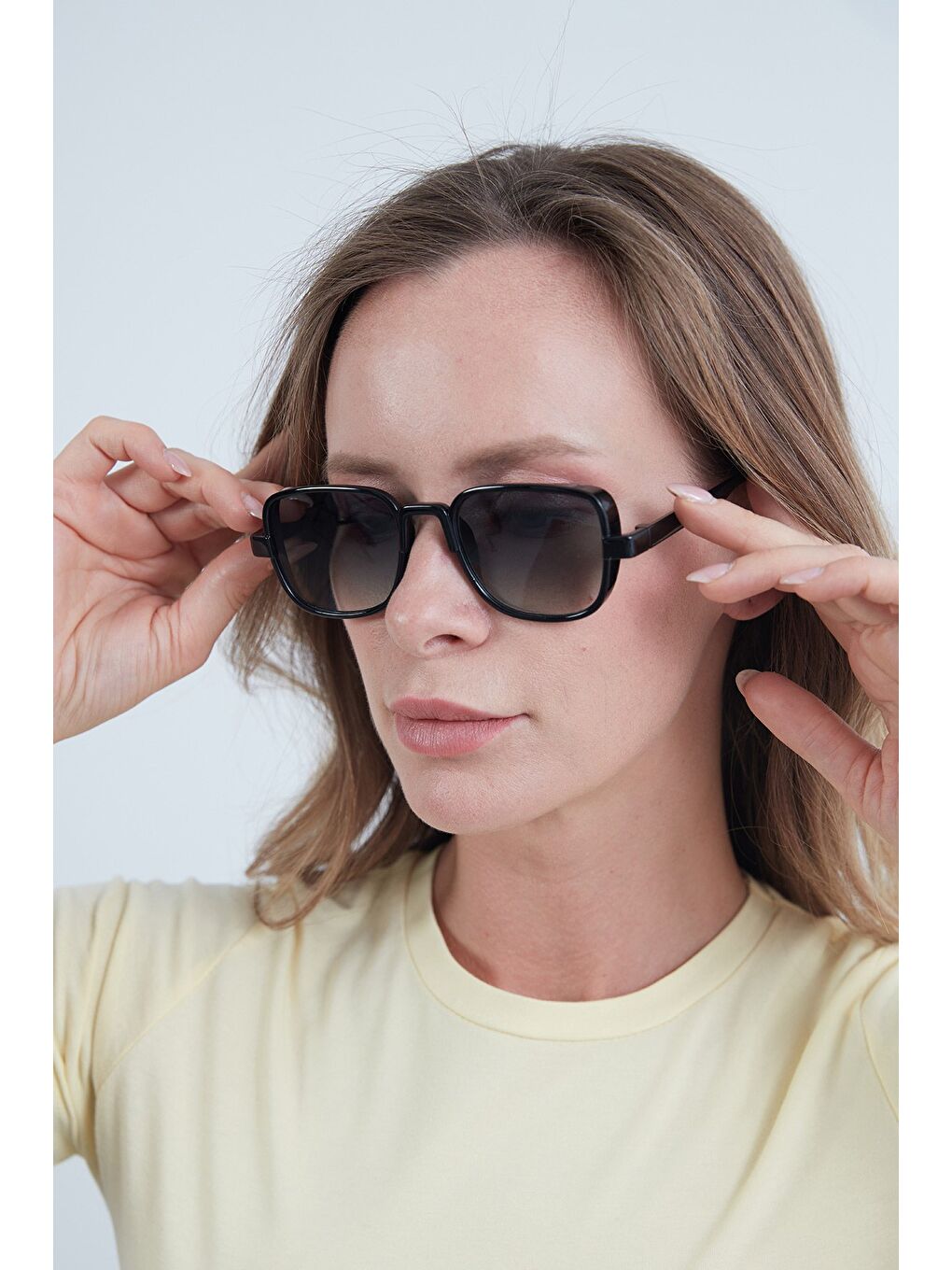 Yeşil Kare Kemik Çerçeveli Güneş Gözlüğü-2