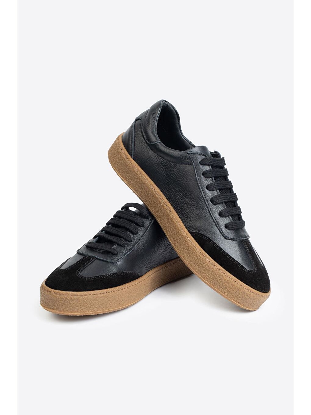Siyah Erkek Hakiki Deri Günlük Sneaker – Casual Ayakkabı-4