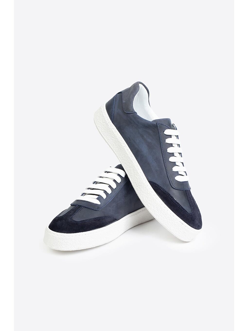 Lacivert Erkek Hakiki Deri Günlük Sneaker – Casual Ayakkabı-4