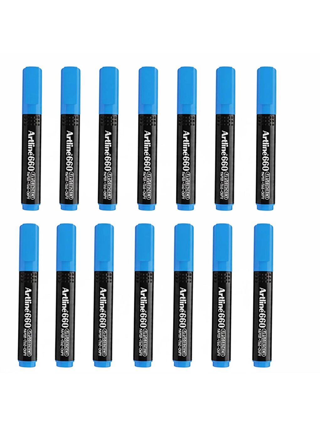 Fosforlu Kalem Kesik Uç Neon Renkler Mavi 12 Adet