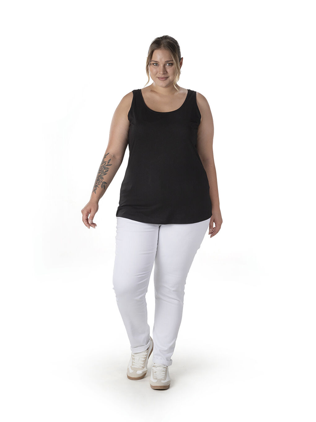 Siyah Büyük Beden Sıfır Kol Basic Atlet 1097164-1