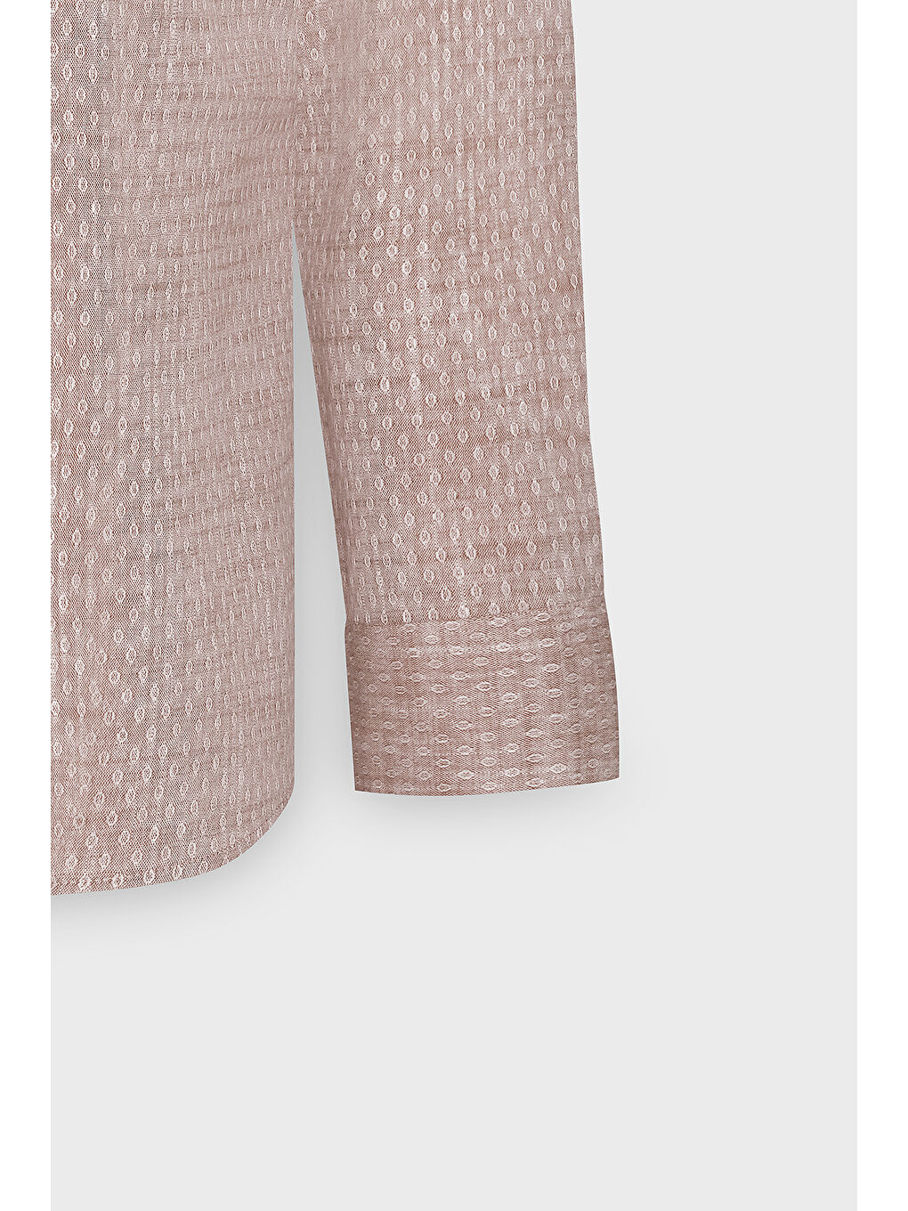 Erkek Kahverengi Slim Fit Dar Kesim %100 Pamuk Armürlü Düğmeli Yaka Casual Gömlek-9