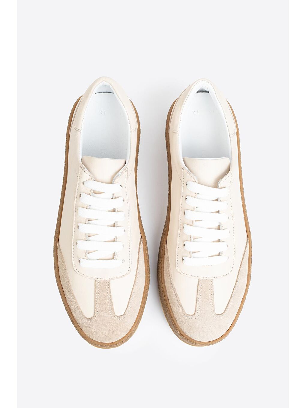 Bej Erkek Hakiki Deri Günlük Sneaker – Casual Ayakkabı-5