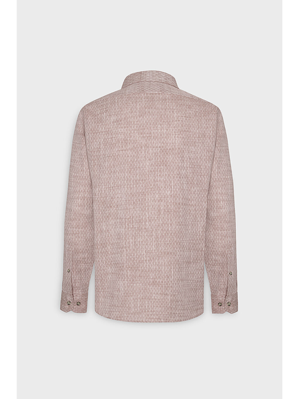 Erkek Kahverengi Slim Fit Dar Kesim %100 Pamuk Armürlü Düğmeli Yaka Casual Gömlek-10