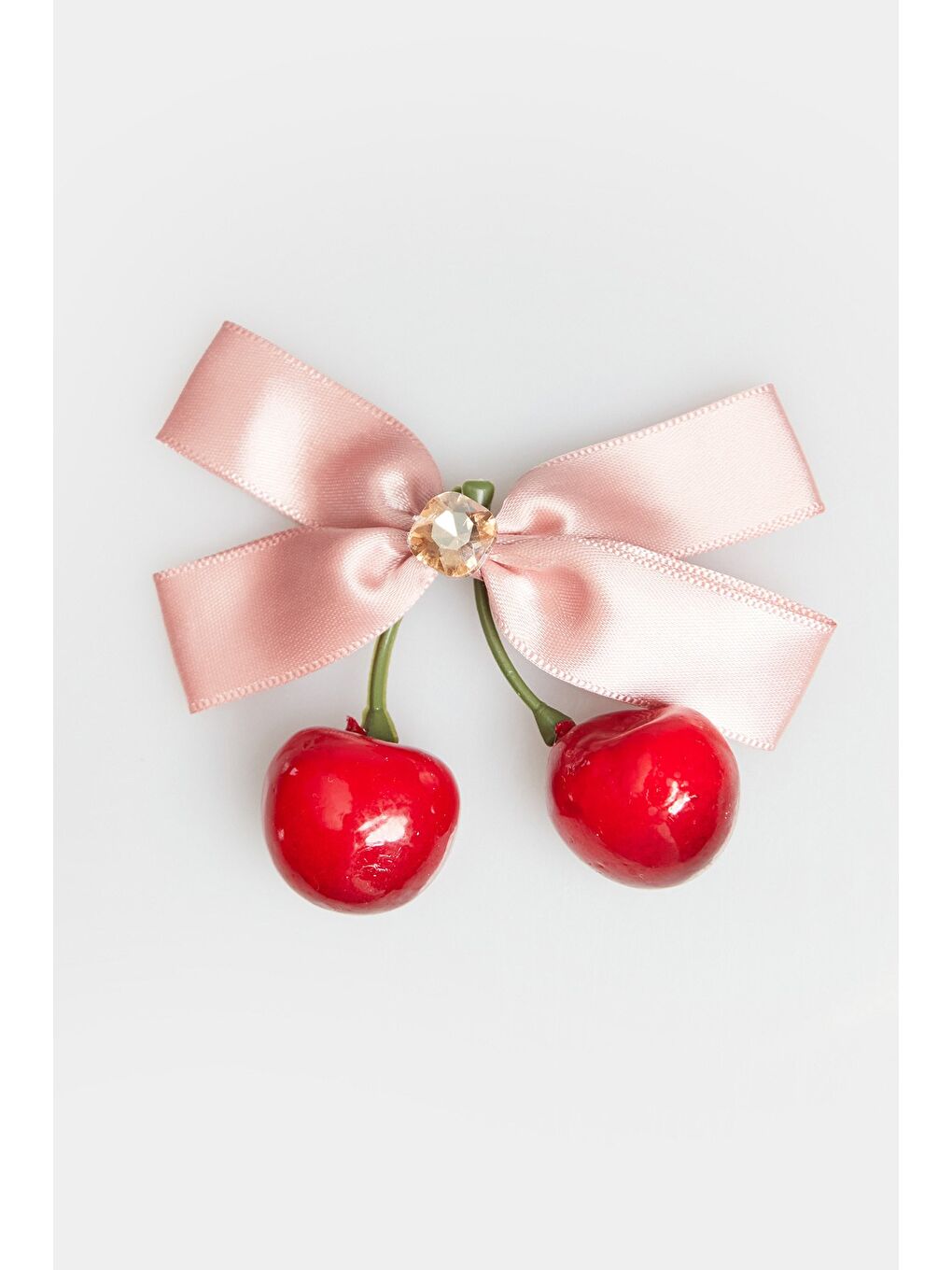 Pembe Fiyonk Ve Kiraz Figürlü Kız Çocuk Toka-1