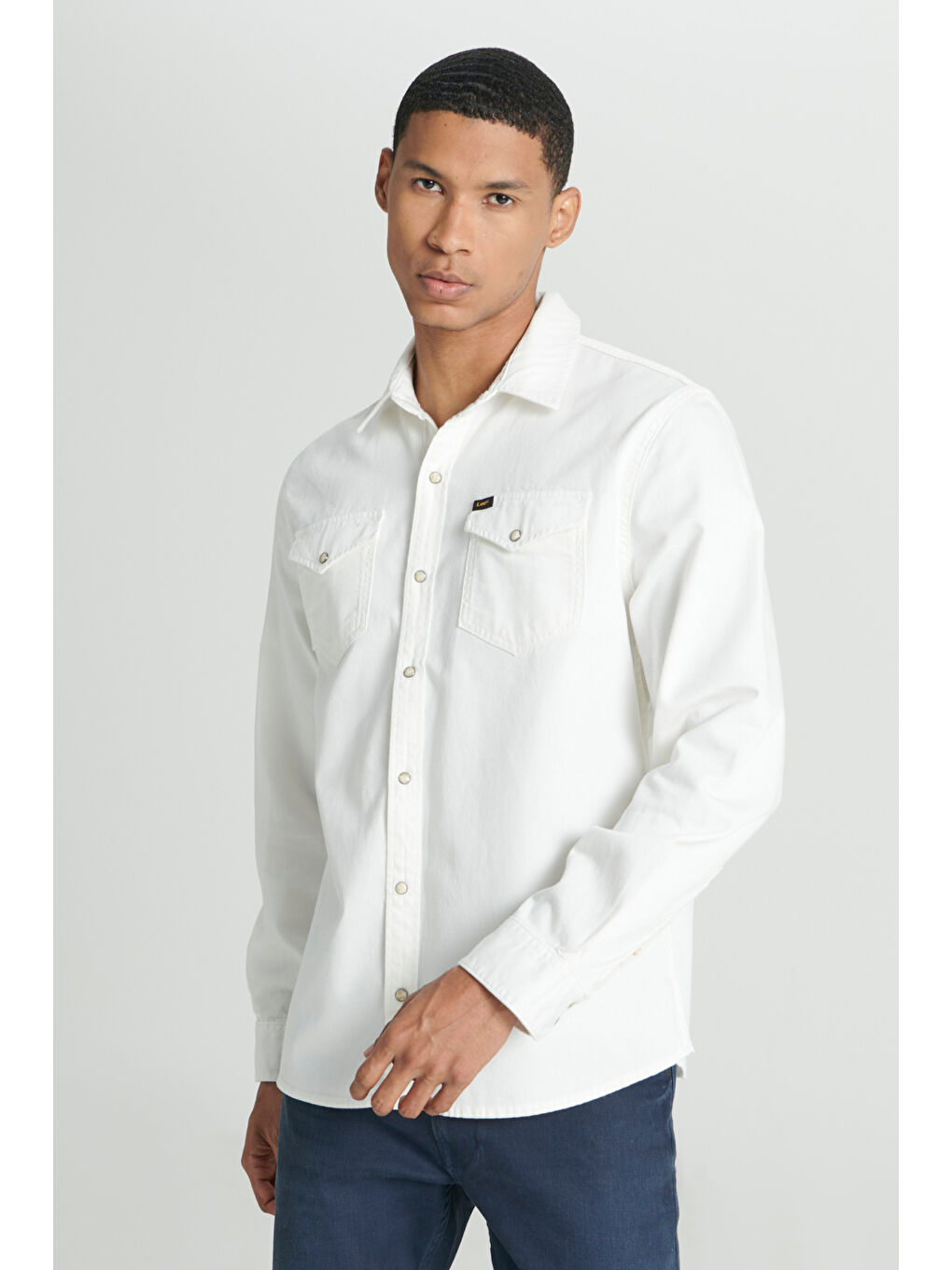 Regular Fit Normal Kesim %100 Pamuk Kırık Beyaz Uzun Kollu Gömlek-1