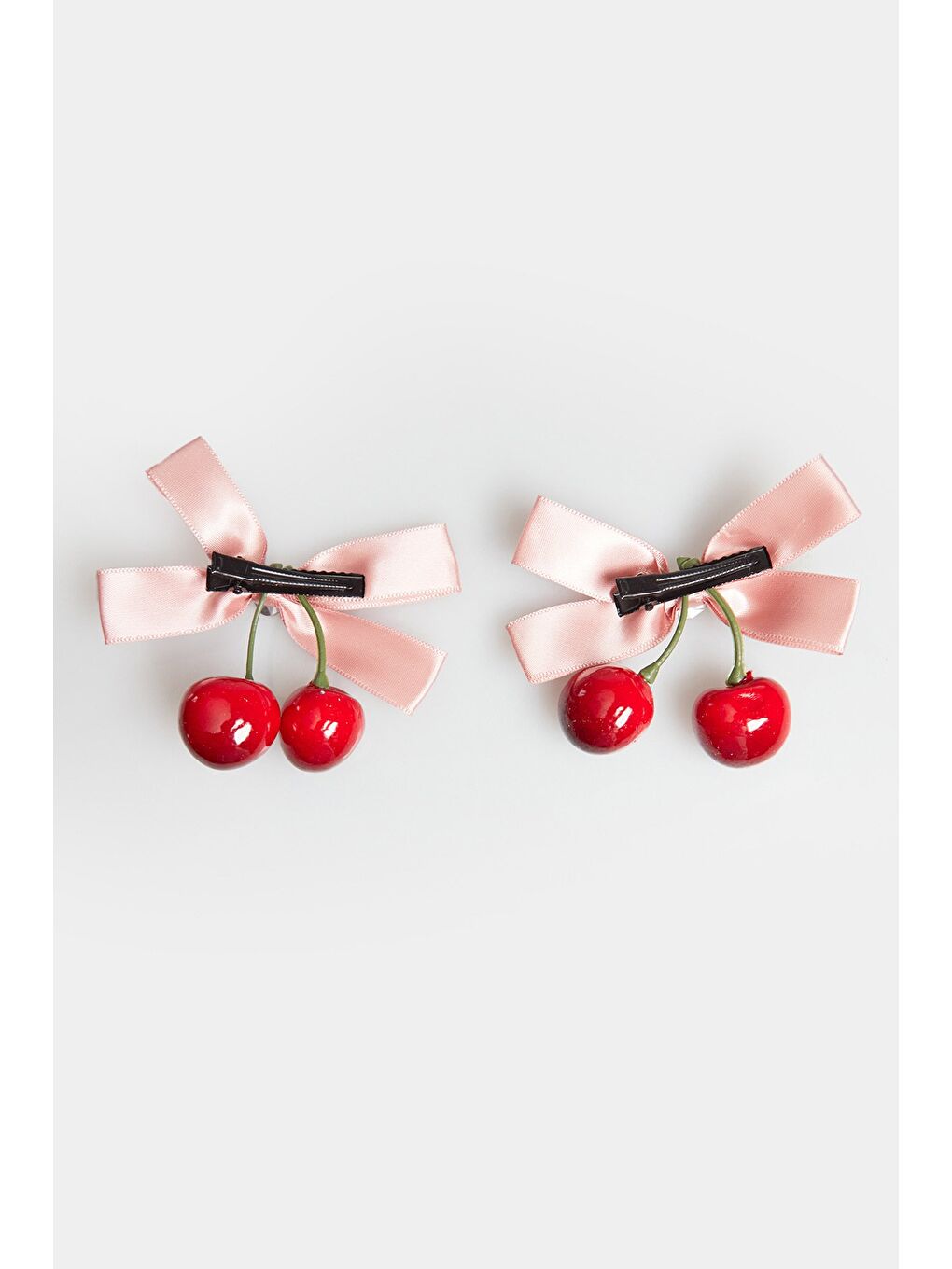 Pembe Fiyonk Ve Kiraz Figürlü Kız Çocuk Toka-2