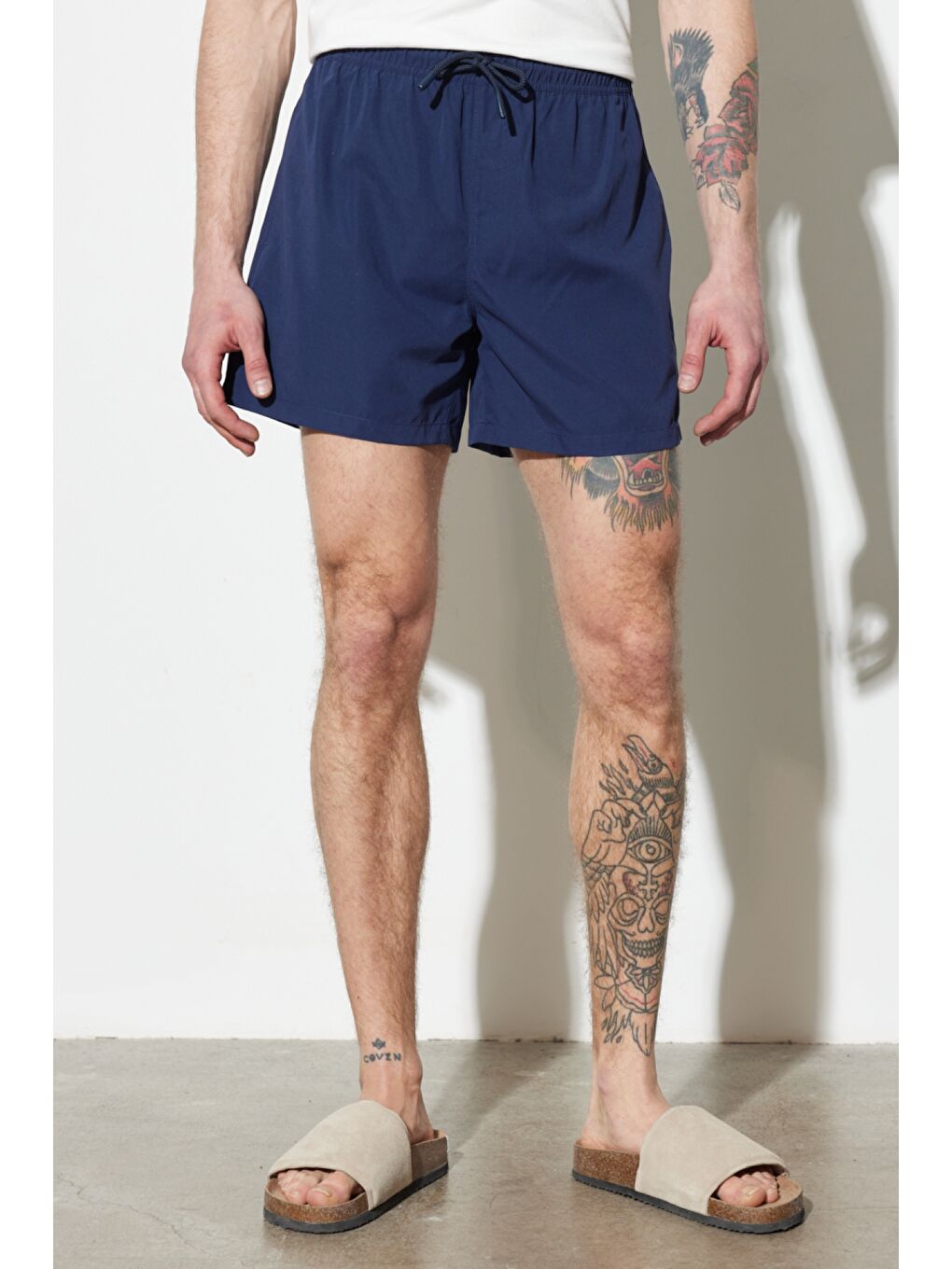 Regular Fit Normal Kesim Normal Bel Lacivert Deniz Şortu-0