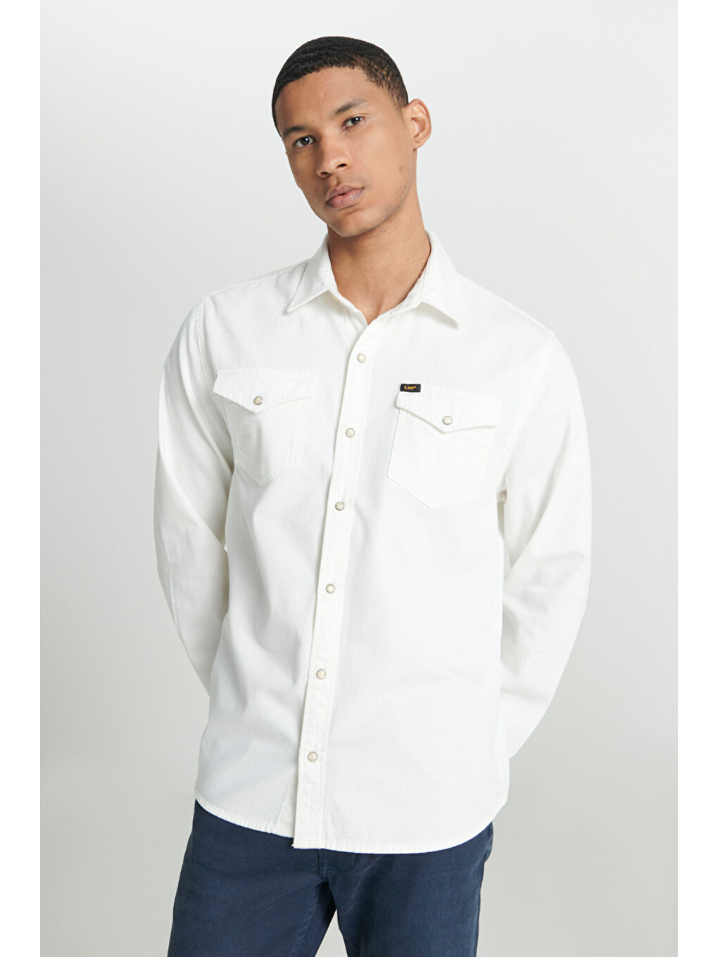Regular Fit Normal Kesim %100 Pamuk Kırık Beyaz Uzun Kollu Gömlek-2