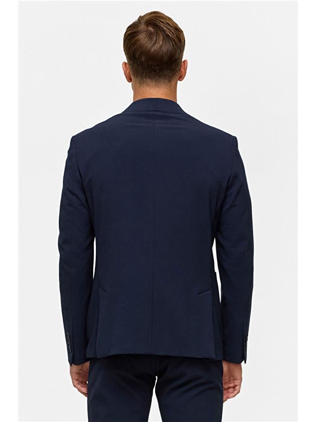 Lacivert Slim Desenli Sivri Yaka 6 Drop Blazer Ceket-11