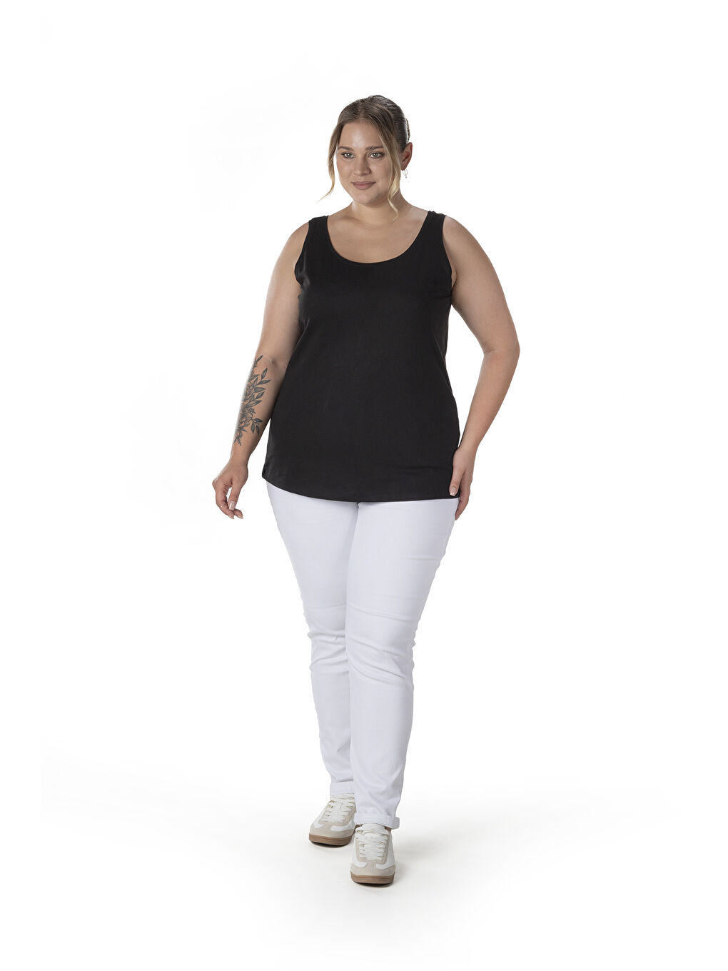 Siyah Büyük Beden Sıfır Kol Basic Atlet 1097164-3