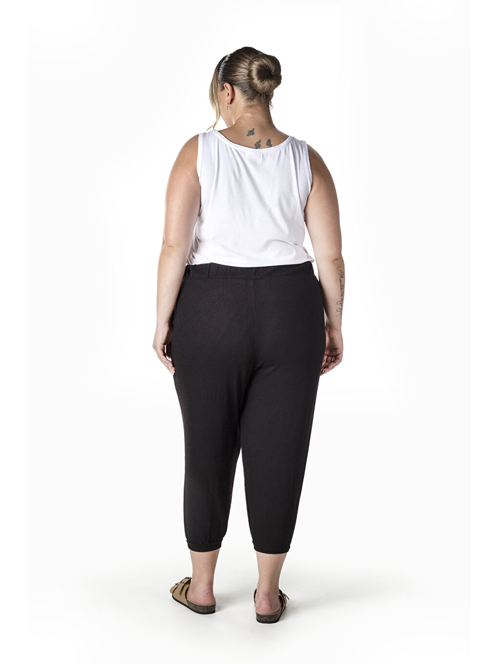 Beyaz Büyük Beden Sıfır Kol Basic Atlet 1097164-5