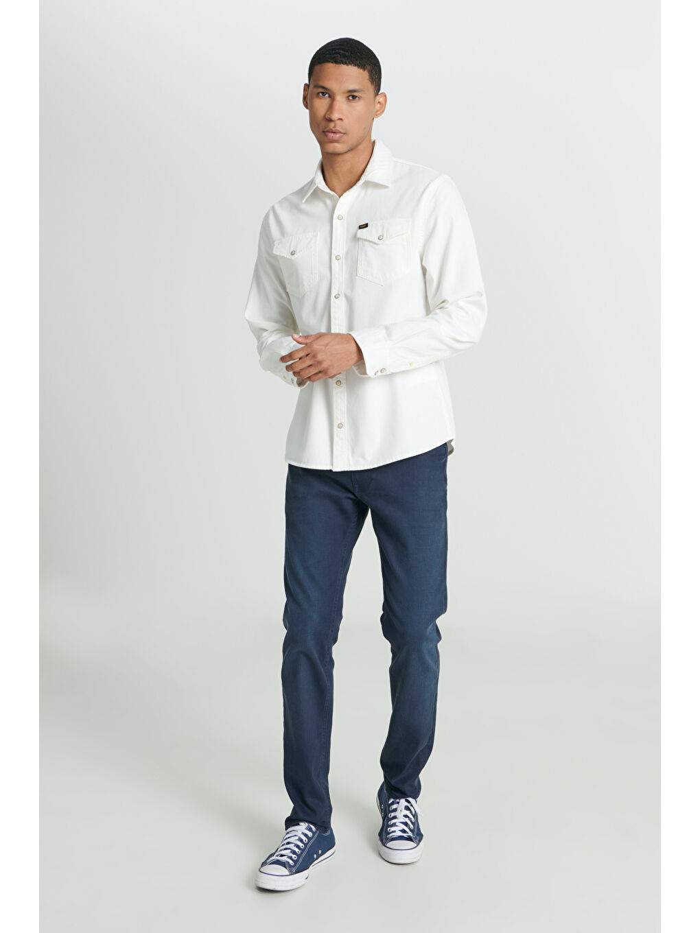 Regular Fit Normal Kesim %100 Pamuk Kırık Beyaz Uzun Kollu Gömlek-3