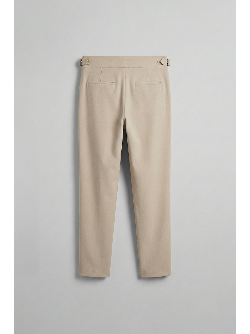 Erkek Slim Fit İtalyan Kesim Yan Tokalı Çift Düğmeli Pantolon Bej-1