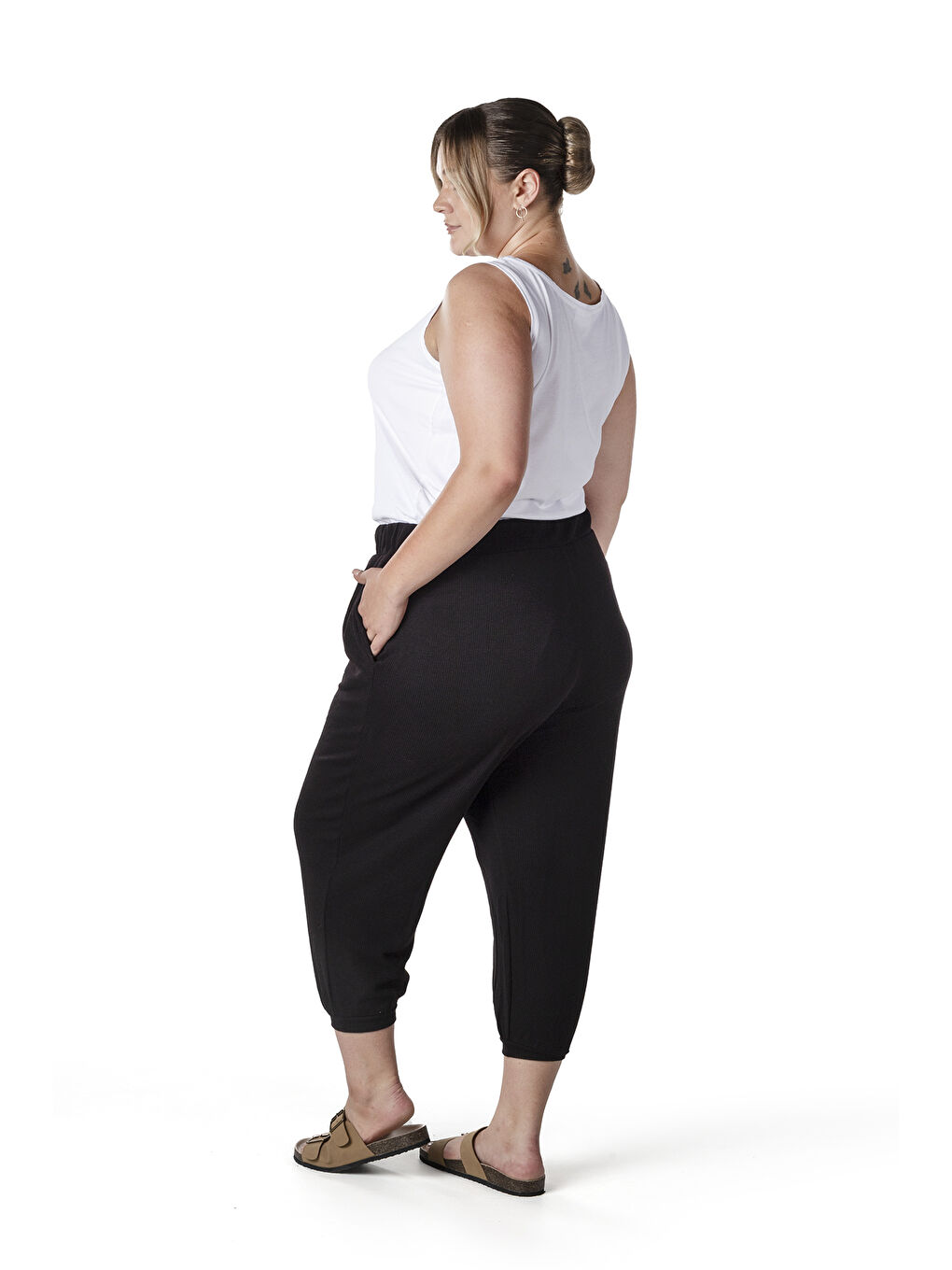 Beyaz Büyük Beden Sıfır Kol Basic Atlet 1097164-6