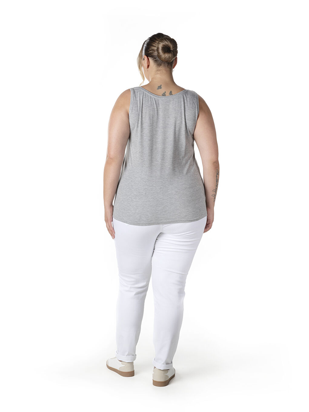 Gri Büyük Beden Sıfır Kol Basic Atlet 1097164-6