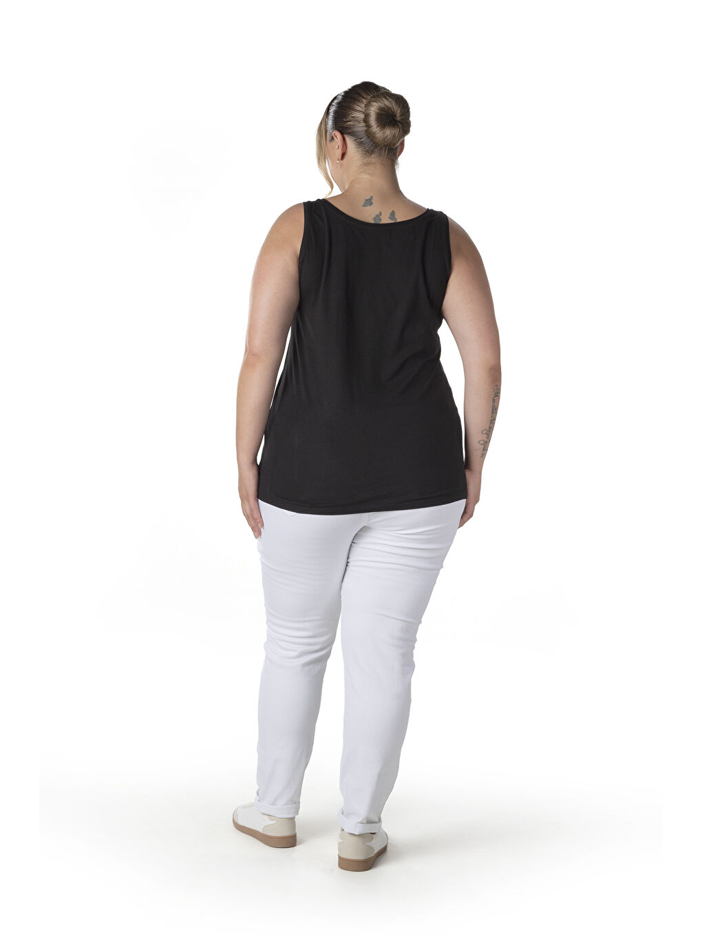 Siyah Büyük Beden Sıfır Kol Basic Atlet 1097164-6