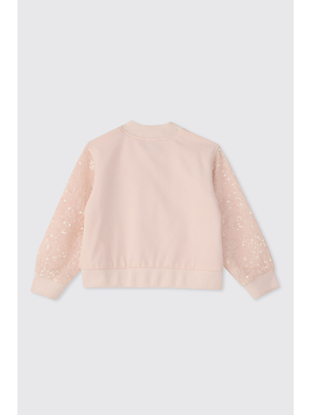 Pembe Kız Bebek Pudra Payetli Bomber Ceket-1