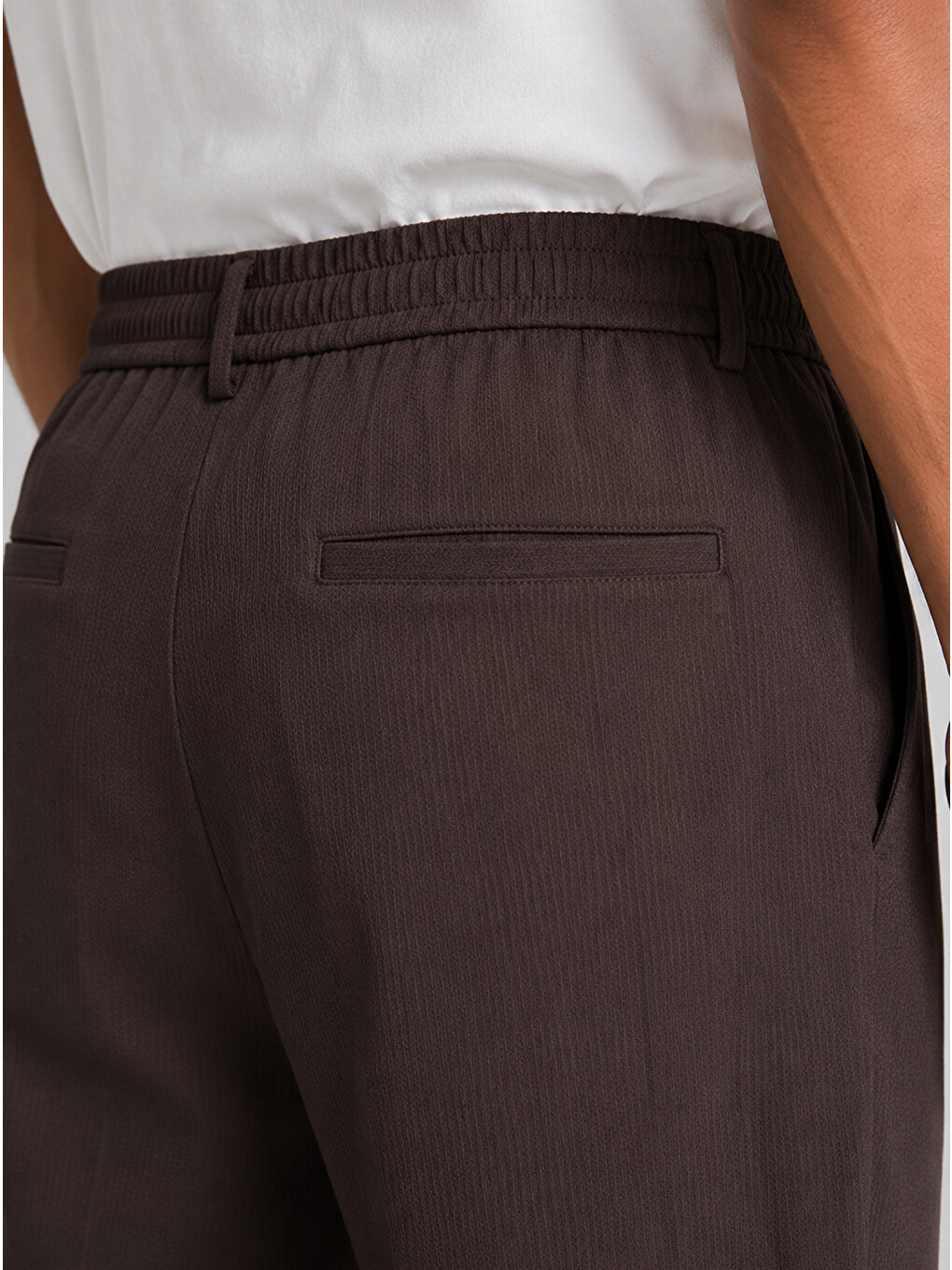 Erkek Acı Kahverengi Relax Fit Bağcıklı Baggy Pantolon-4