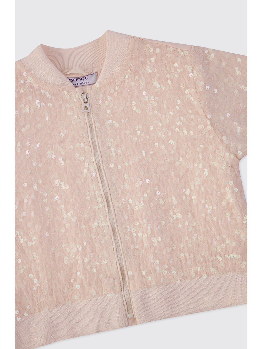 Pembe Kız Bebek Pudra Payetli Bomber Ceket-2