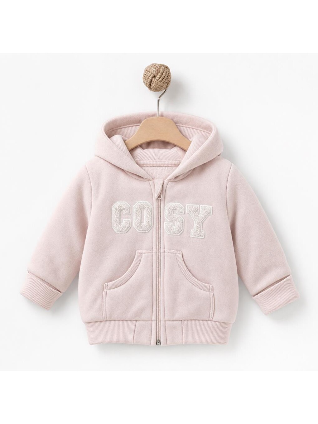 Pembe Bebek Kapüşonlu Ceket