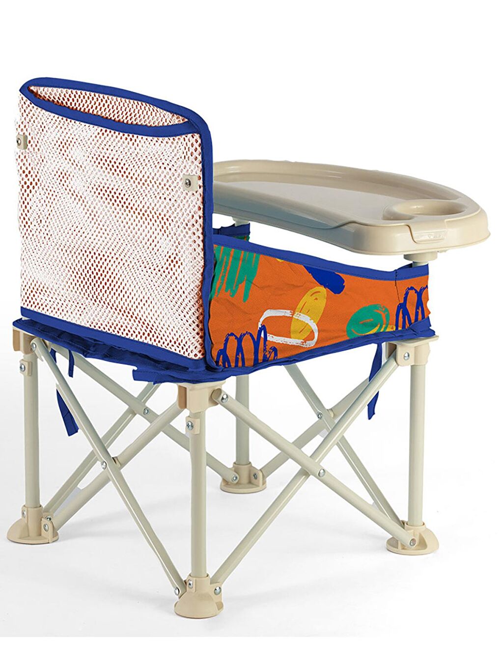 Büyük Boy Katlanır Portatif Mama Sandalyesi - Turuncu Standart-1