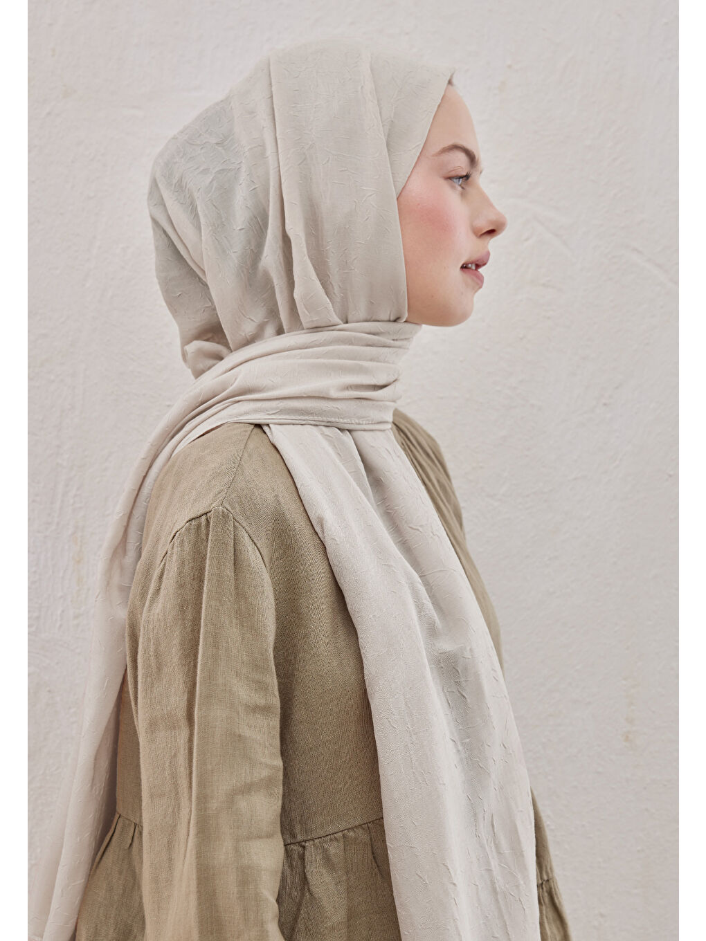 Bej Bambu Şal Fildişi-1