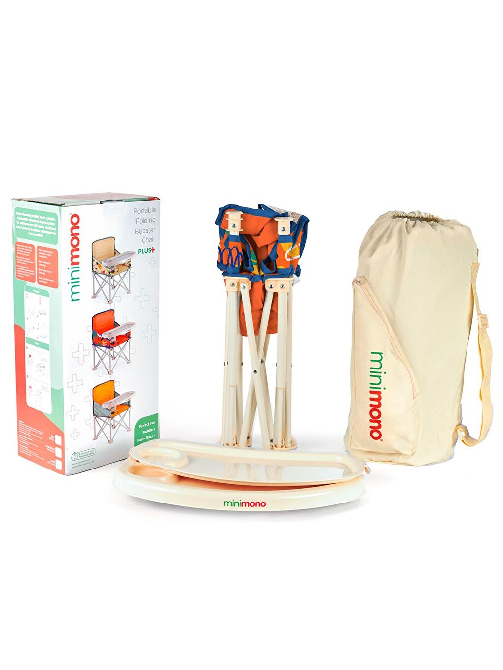 Büyük Boy Katlanır Portatif Mama Sandalyesi - Turuncu Standart-3