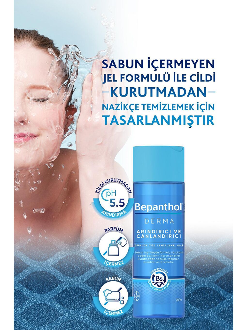 Bepanthol Şeffaf Derma Yoğun Nemlendirici Gece Bakım Kremi 50ML + Derma Günlük Yüz Temizleme Jeli 200ML - 5