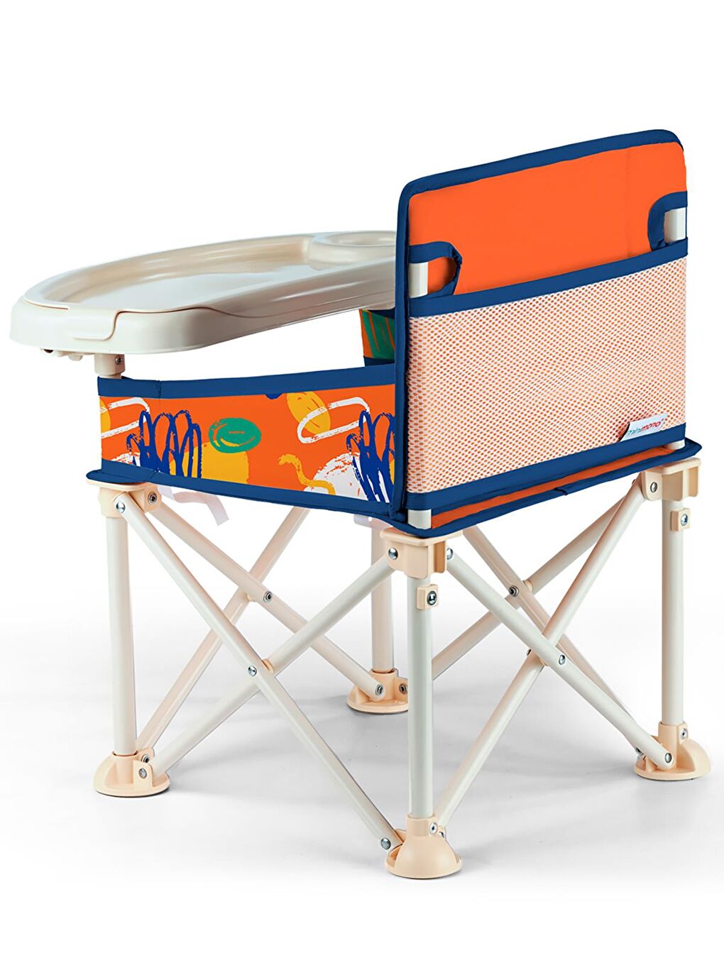Büyük Boy Katlanır Portatif Mama Sandalyesi - Turuncu Standart-4