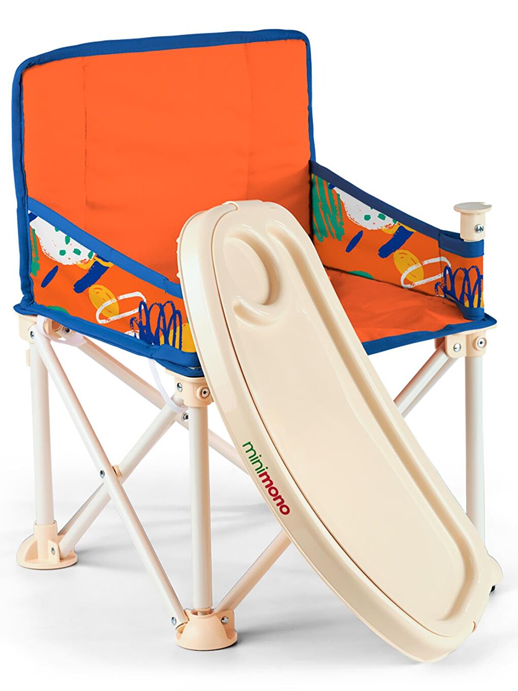 Büyük Boy Katlanır Portatif Mama Sandalyesi - Turuncu Standart-5