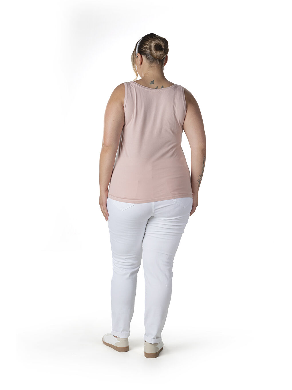 Pembe Büyük Beden Sıfır Kol Basic Atlet 1097164-6