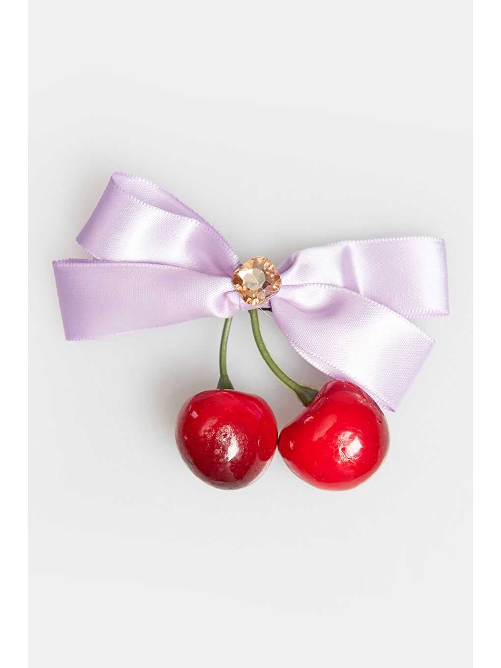 Mor Fiyonk Ve Kiraz Figürlü Kız Çocuk Toka-1