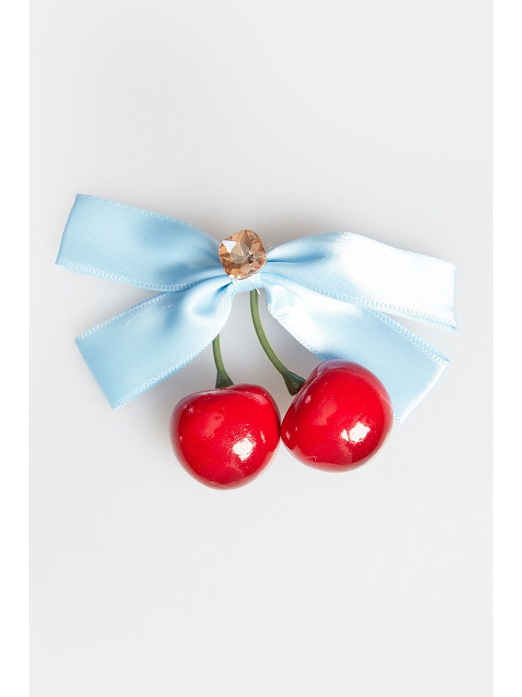 Mavi Fiyonk Ve Kiraz Figürlü Kız Çocuk Toka-1