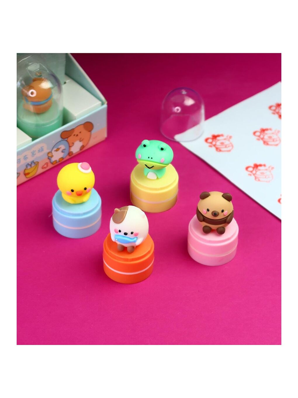 Kawaii Mini Karakterli Mühür – Sevimli Desenli Tekli Kaşeleme Mühürü (1 Adet)