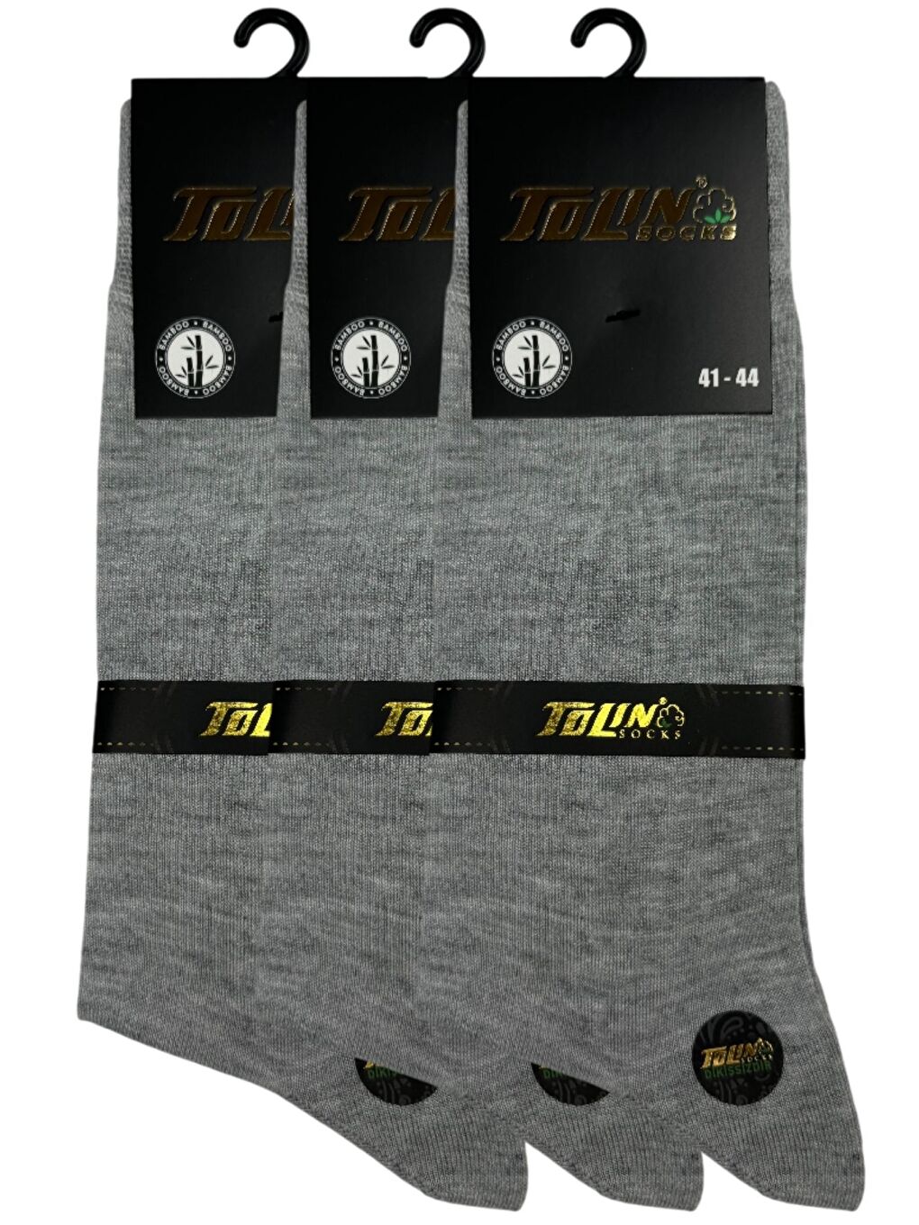 Gri Erkek 3 lü Bambu Soket Çorap Seti 14100