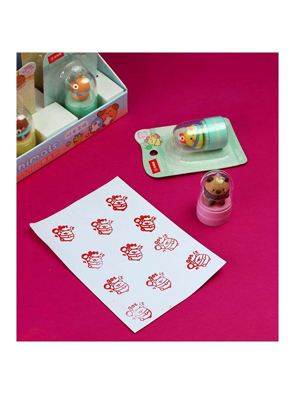 Kawaii Mini Karakterli Mühür – Sevimli Desenli Tekli Kaşeleme Mühürü (1 Adet)-2