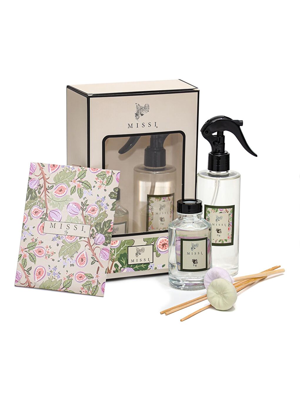 Lila İncir Hediye Seti (Oda Kokusu- Oda Spreyi-Kokulu Zarf)