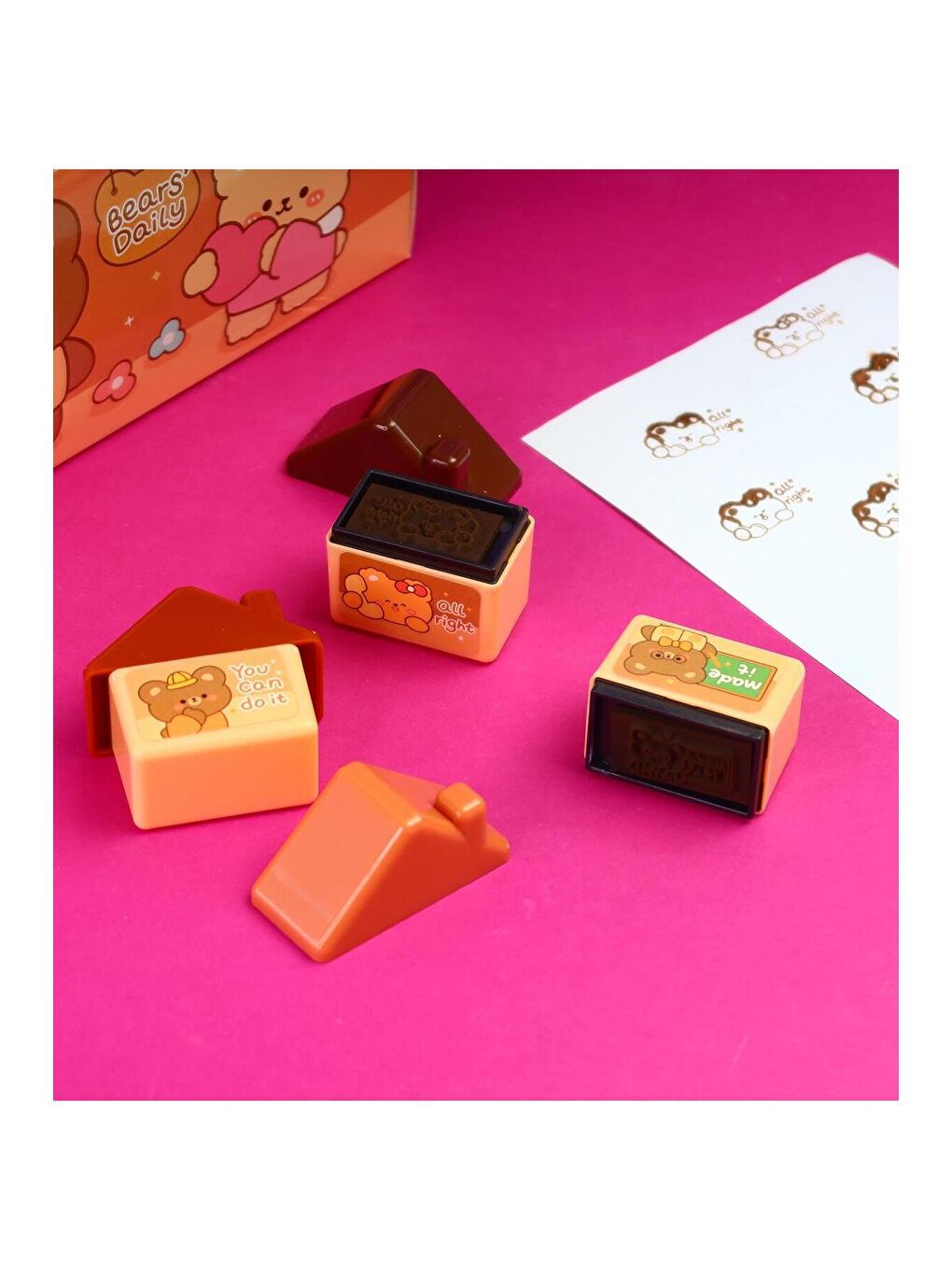 Mini Ayıcık Tasarımlı Mottto Mühür (1Adet)-1