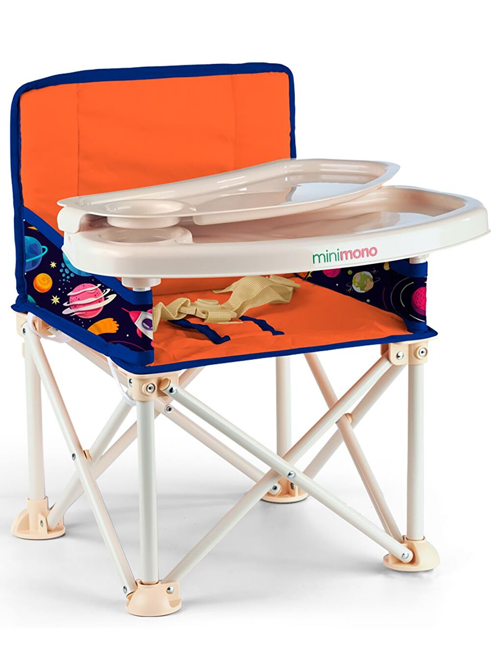 Büyük Boy Katlanır Portatif Mama Sandalyesi - Turuncu Standart-2