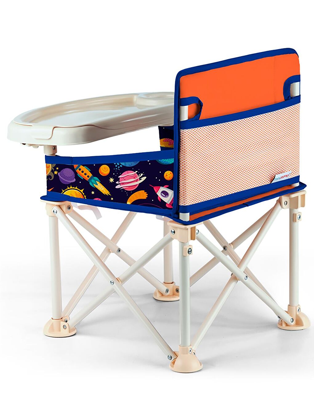 Büyük Boy Katlanır Portatif Mama Sandalyesi - Turuncu Standart-6