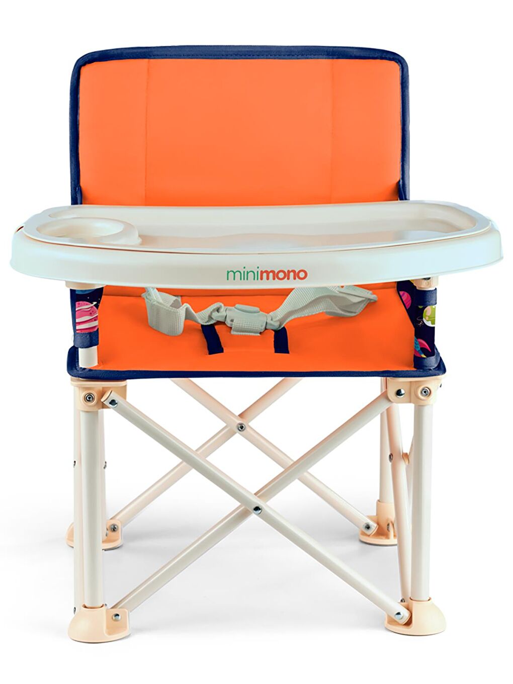 Büyük Boy Katlanır Portatif Mama Sandalyesi - Turuncu Standart-7