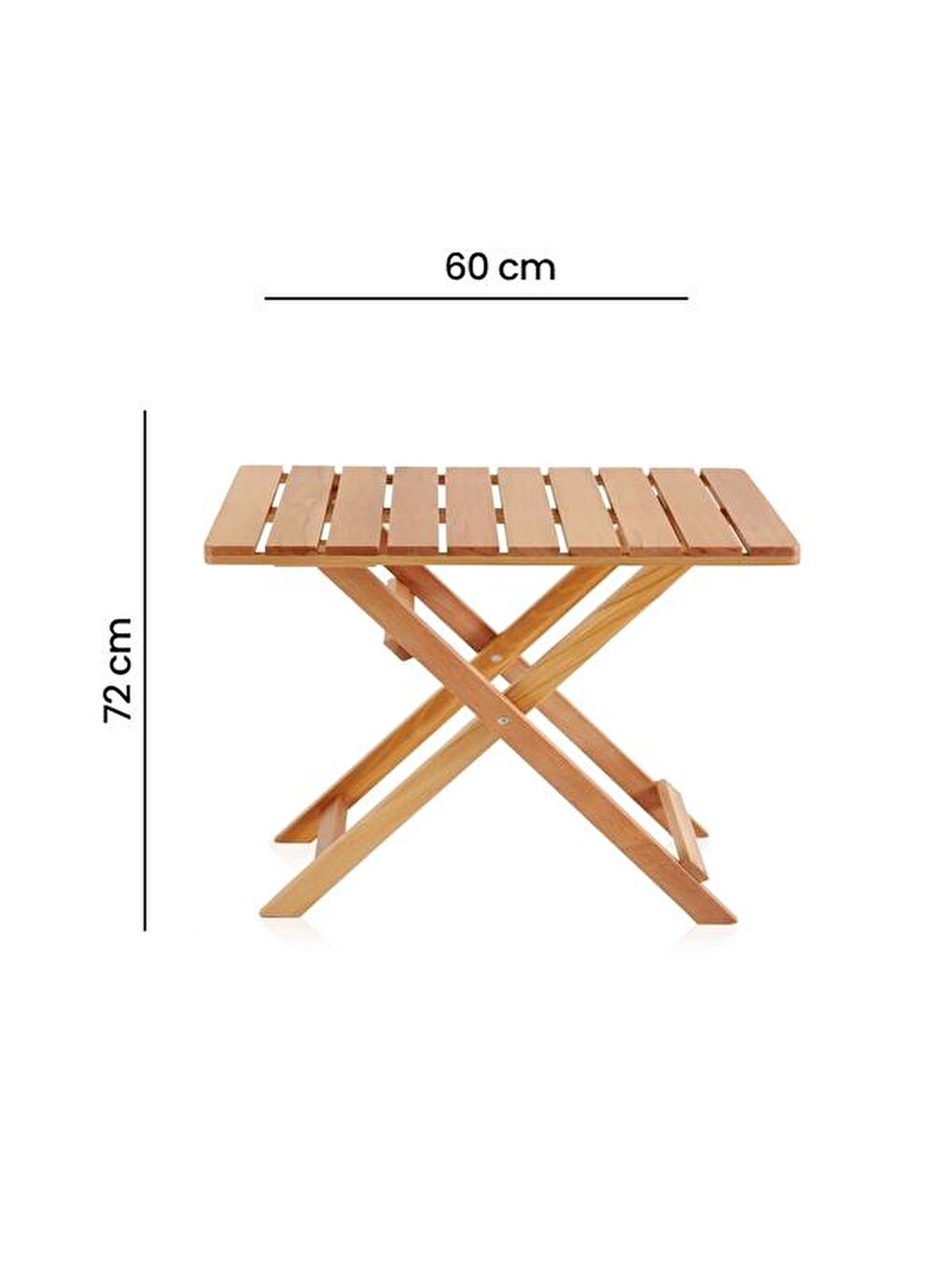 Kahverengi Katlanır Kayın Ahşap Bistro Set - Meşe-6