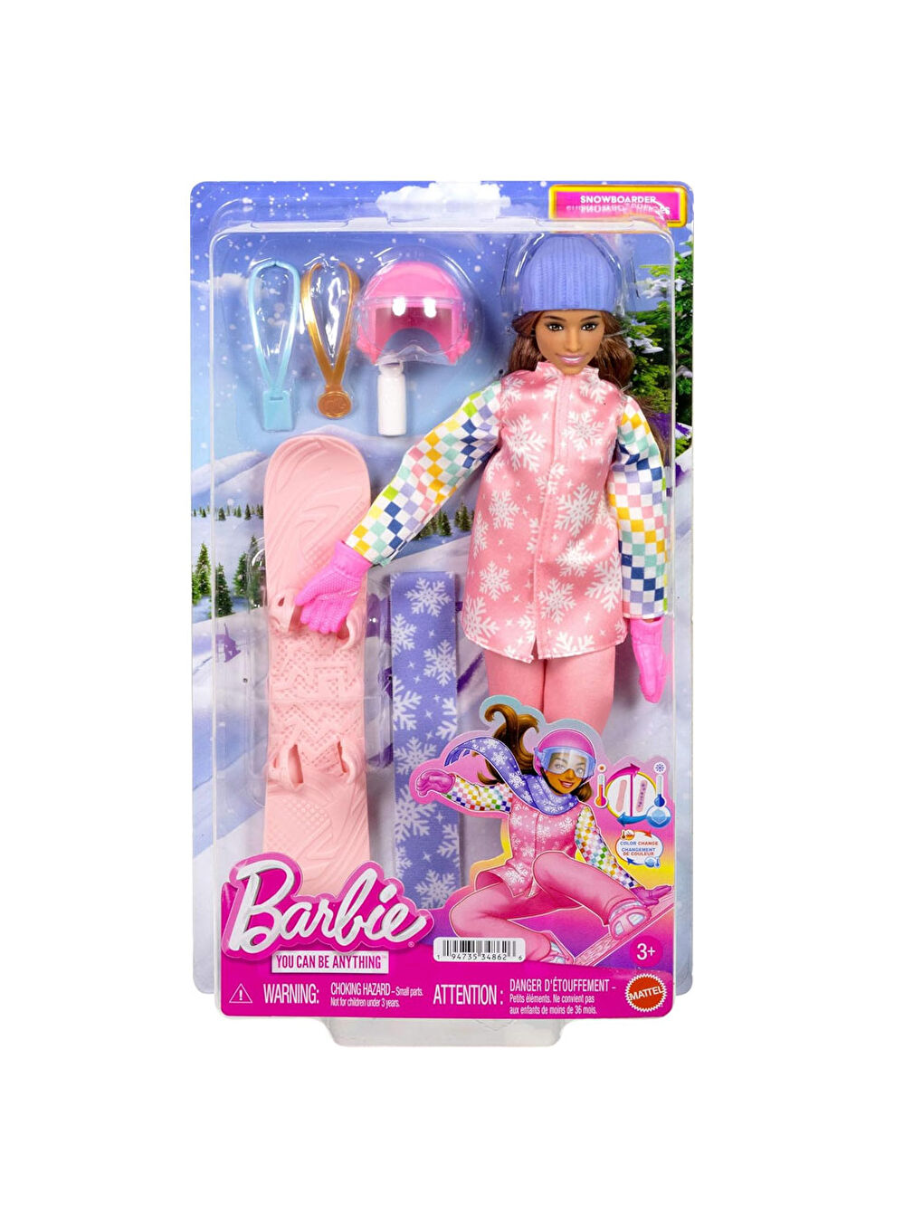 Barbie Snowboard Sporcusu Oyun Seti JKF78